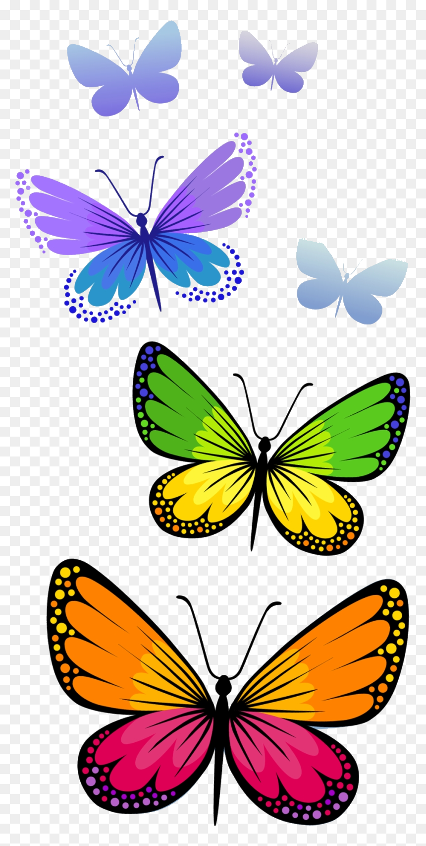 Clipart Butterfly Bunch - Png Format Butterfly Clipart Png, Transparent Png - butterflies swarm png