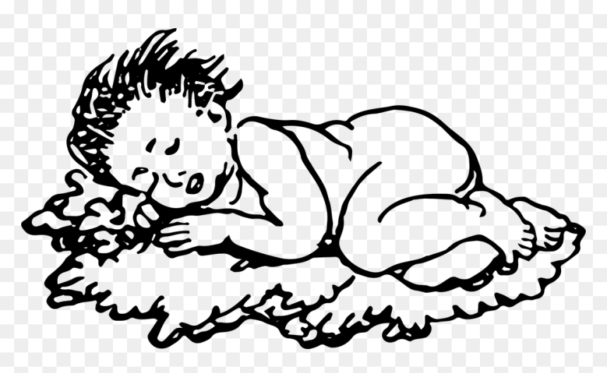 Indian Mother With Baby Drawing 21, Buy Clip Art - Baby Sleeping Line Drawing, HD Png Download - indian baby png
