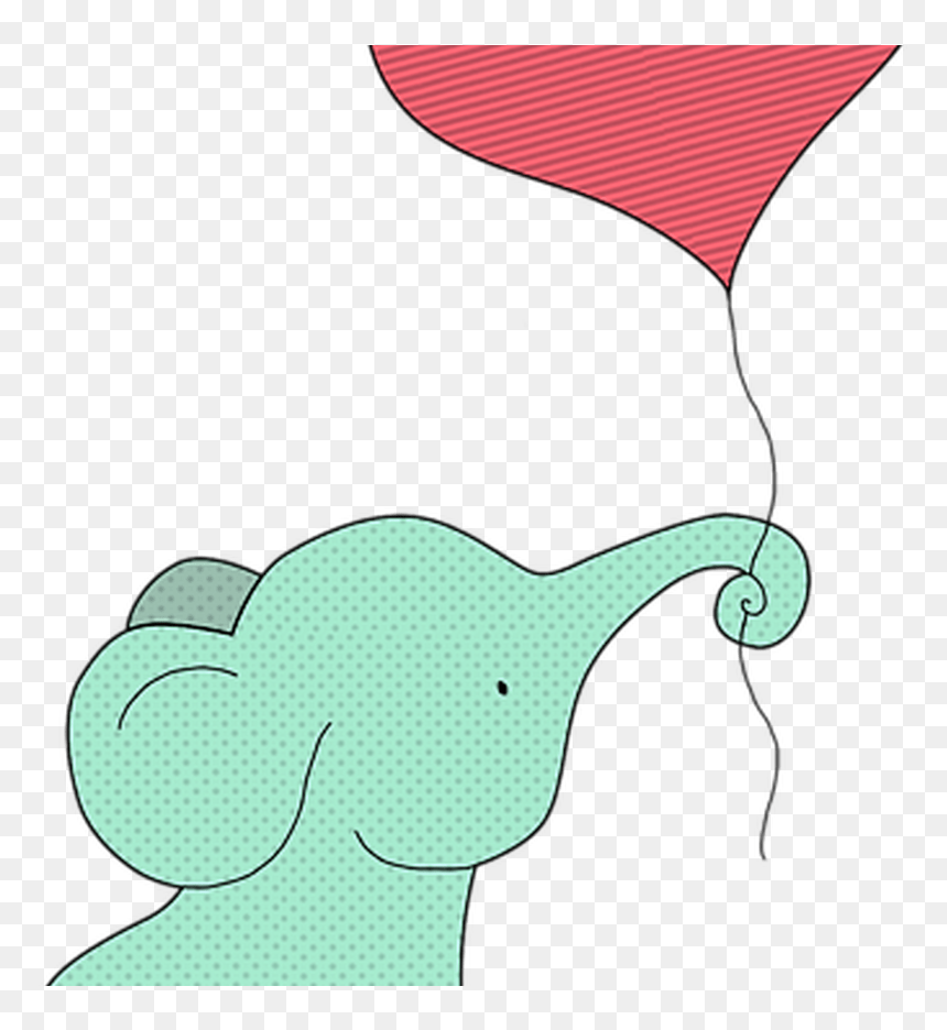 Baby Elephant With A Heart Balloon Tote Bag For Sale, HD Png Download - indian baby png