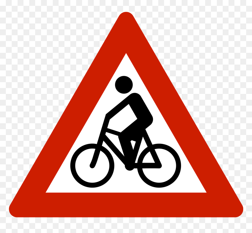 Cyclist Road Signs, HD Png Download - bike png for photoshop