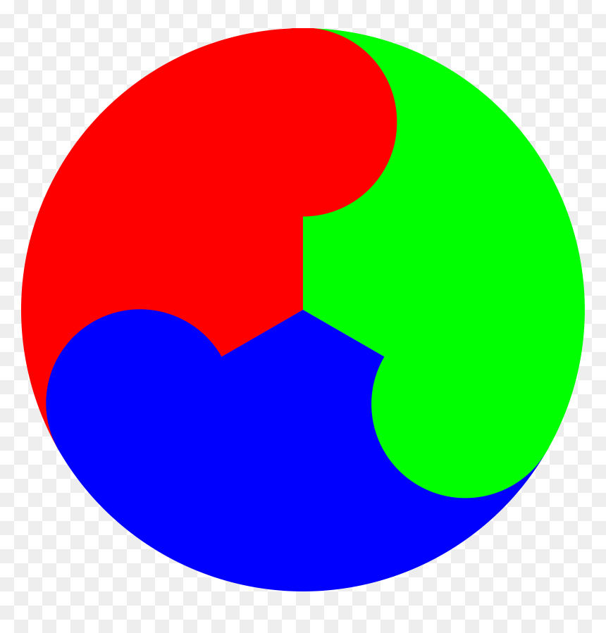 3 Color Yinyang Clip Arts - Yin Yang 3 Colors, HD Png Download - blue color png