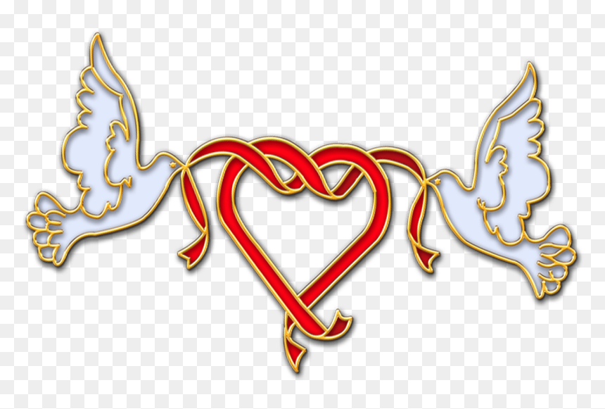 Wedding Dove Clipart Png, Transparent Png - wedding heart clipart png