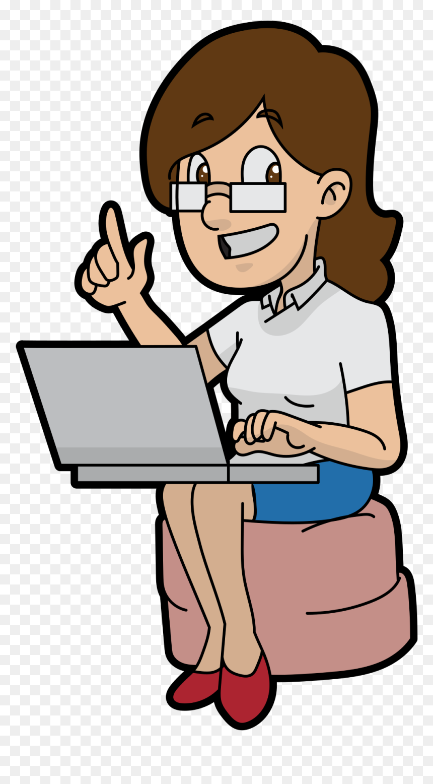 Cartoon, HD Png Download - woman with laptop png