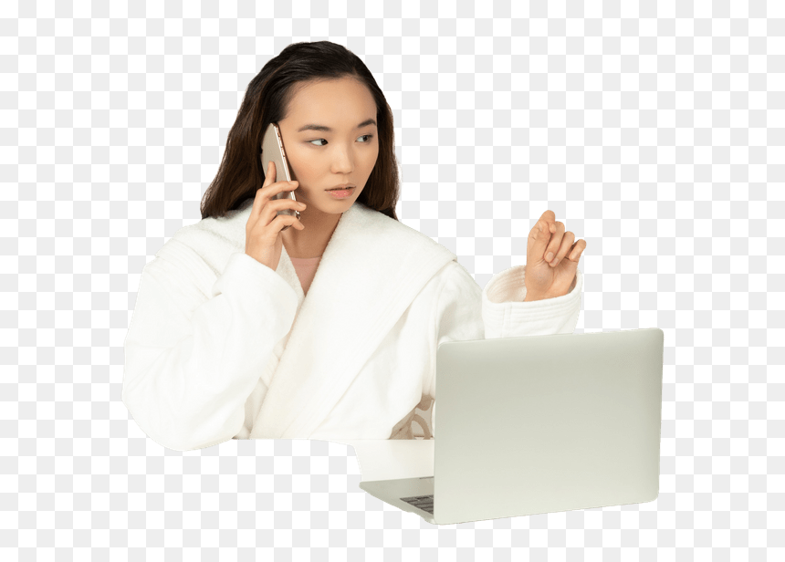Sitting, HD Png Download - woman with laptop png