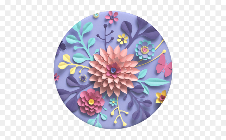 Easy Step By Step Paper Flower, HD Png Download - flower top view png