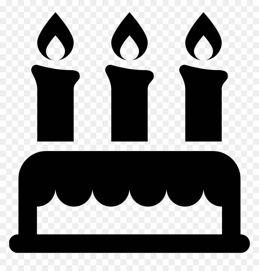 Birthday Cake Computer Icons - Birthday Clipart Black Png, Transparent Png - cemara png
