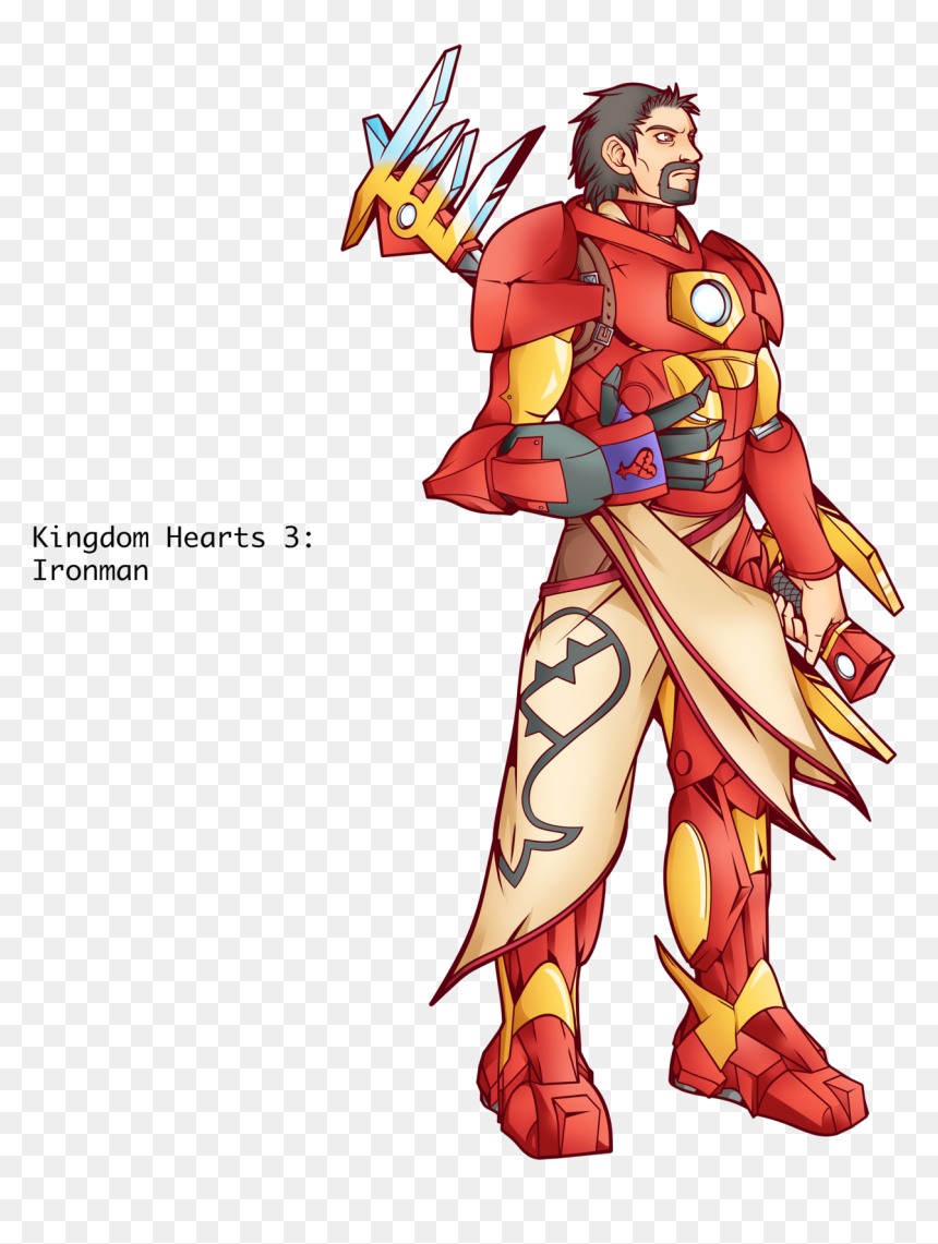 Ironman, Kingdom Hearts By Alessandelpho - Iron Man Keyblade, HD Png Download - iron man heart png