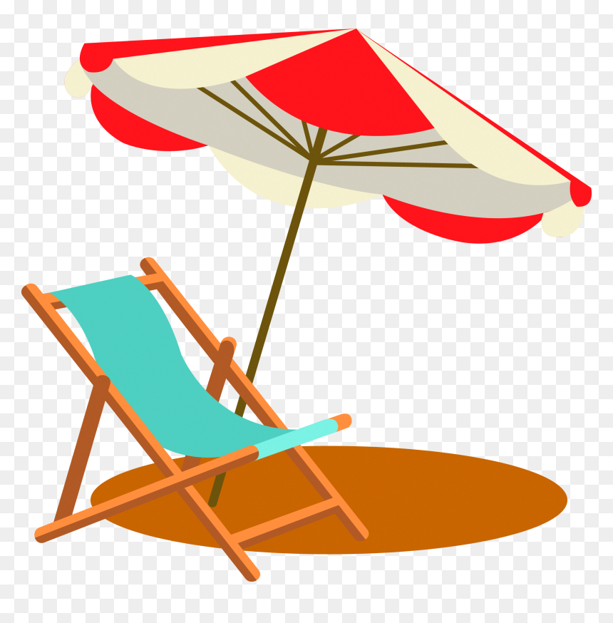 Clipart Transparent Beach Chair, HD Png Download - folding umbrella png
