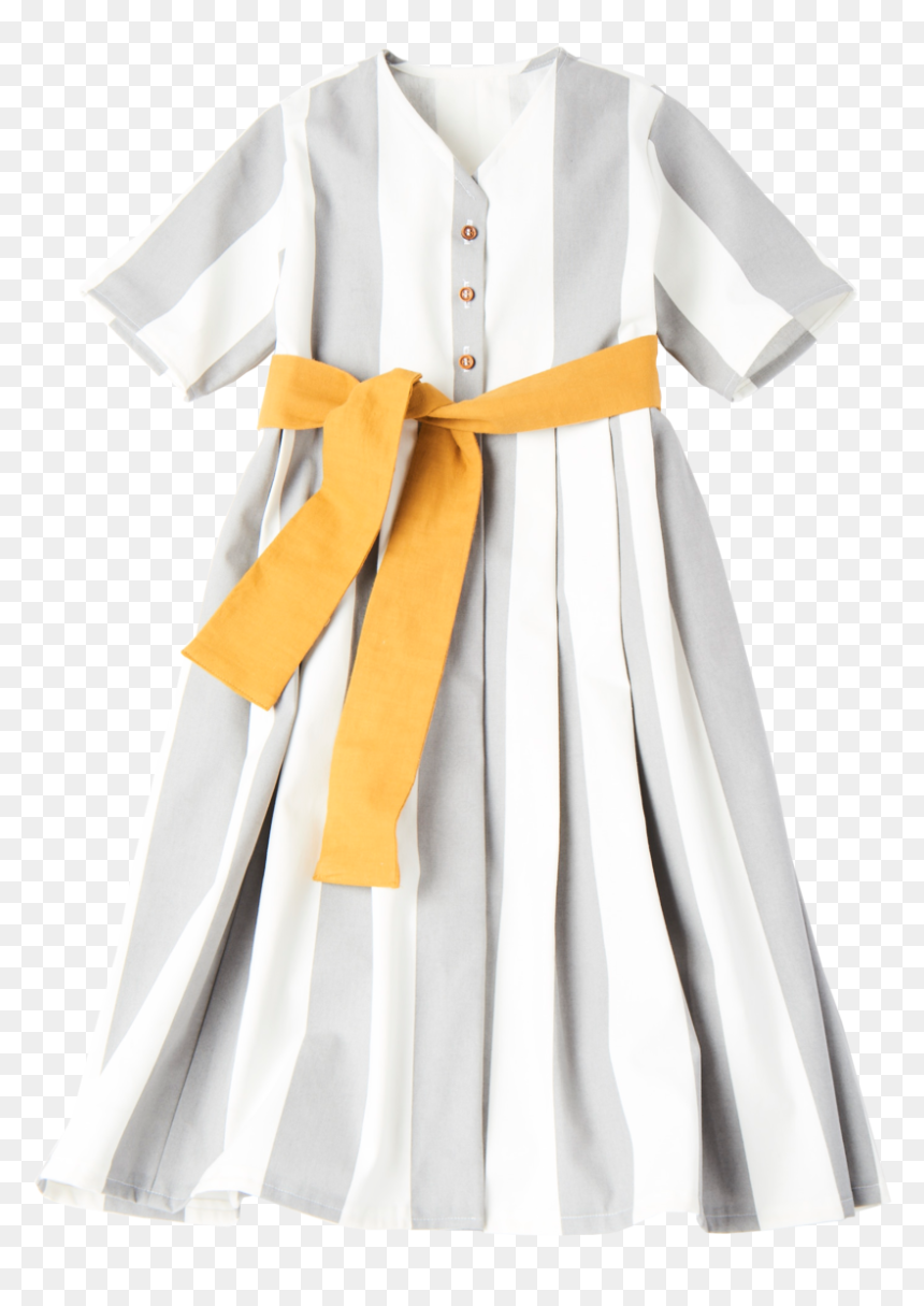 Limited Edition Smock Dress In Bold Grey Stripe , Png - Girl, Transparent Png - smock png