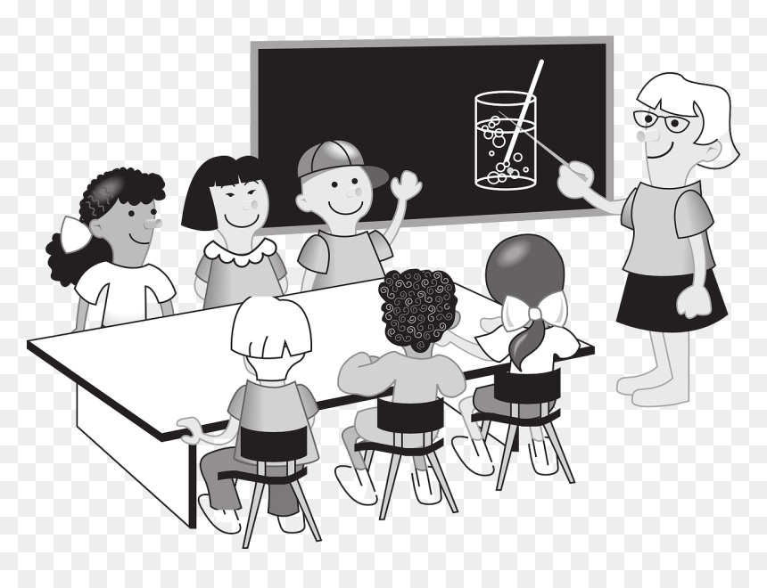 Class Black And White Clipart, HD Png Download - teacher png image