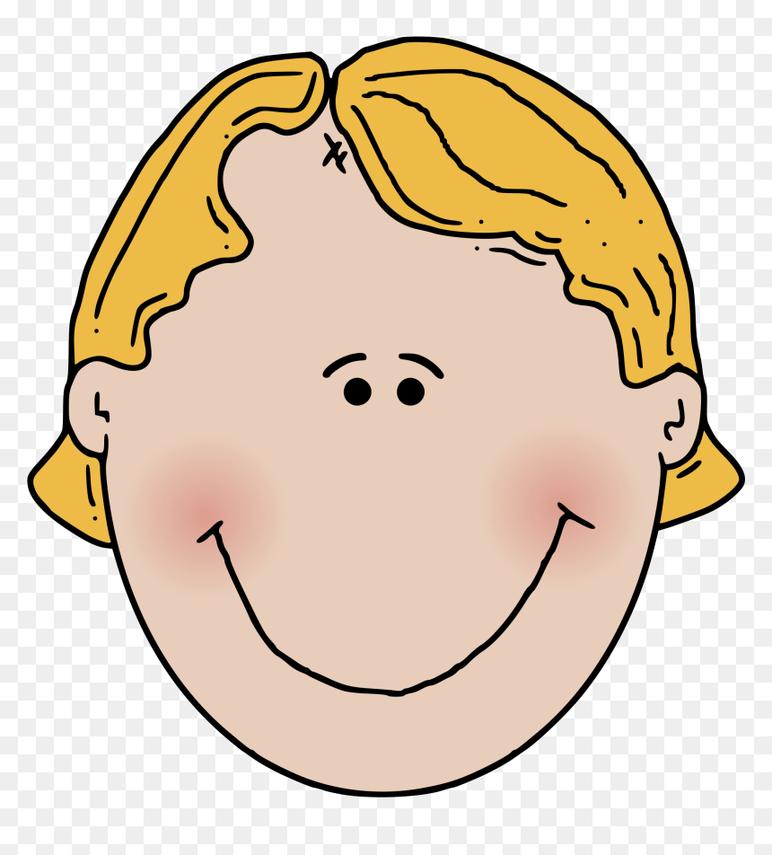 Free Vector Boyface Colour Clip Art - Cartoon Boy Face Png, Transparent Png - face clipart png