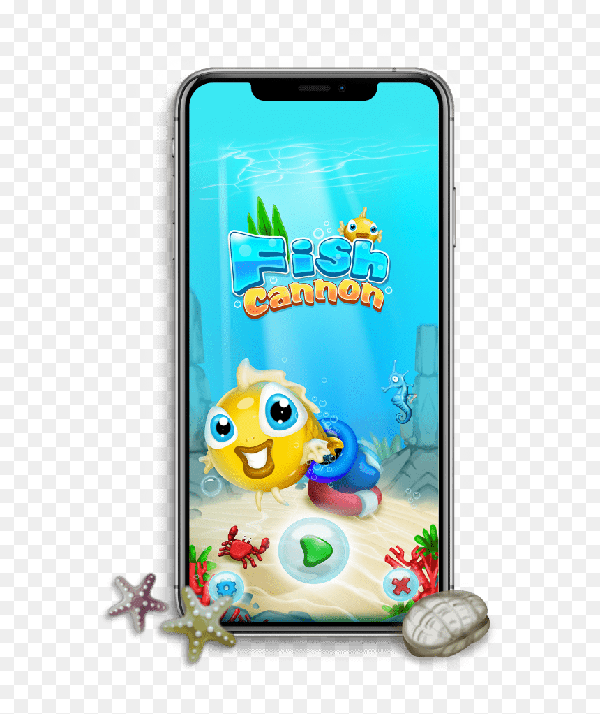 Mobile With Fish Cannon Game - Cartoon, HD Png Download - fish group png