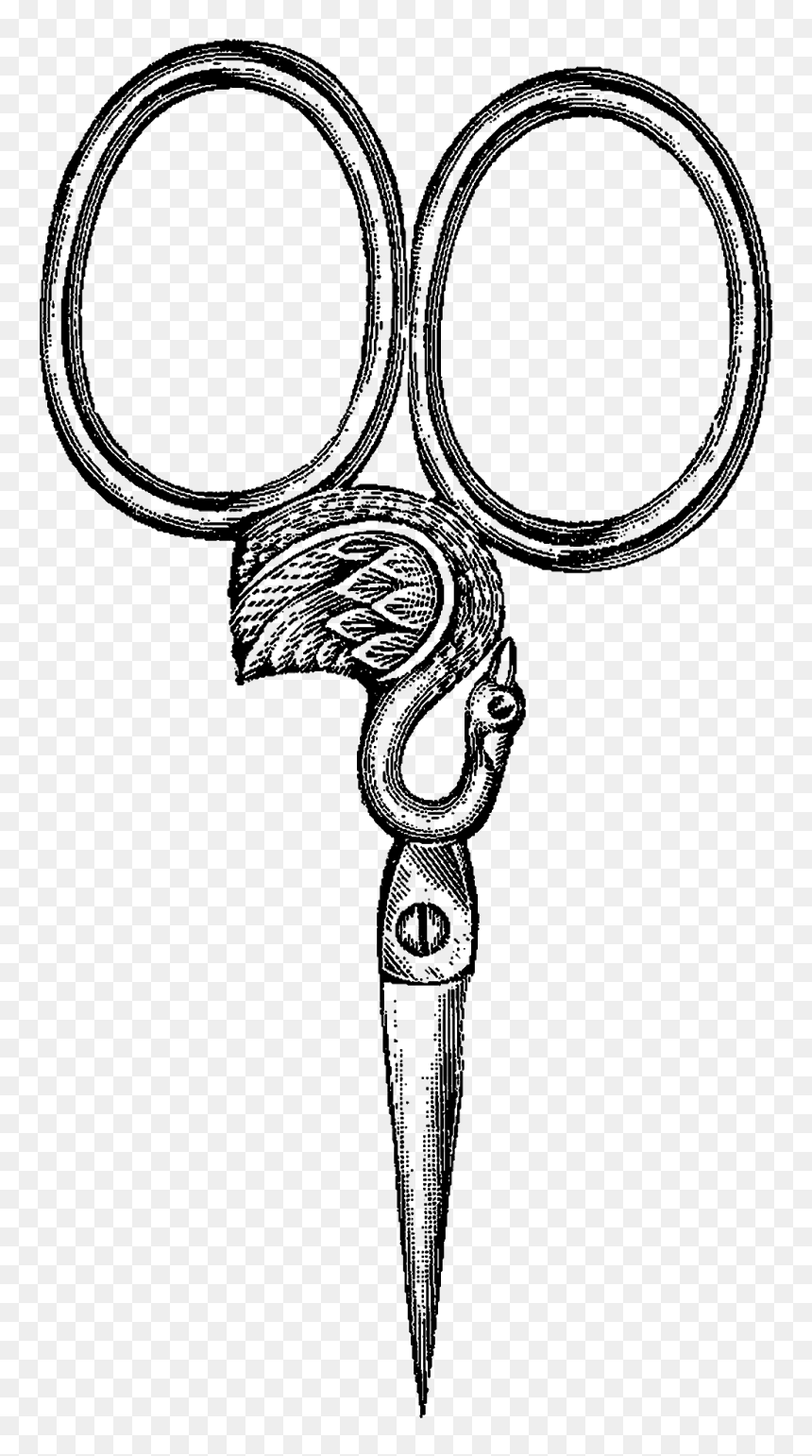 Scissors Sewing Clip Art Digital - Circle, HD Png Download - scissor clip art png