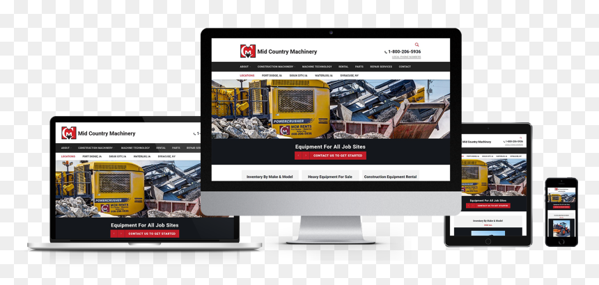 Heavy Equipment Website Design Responsive Website Design - Iphone, HD Png Download - responsive web design images png