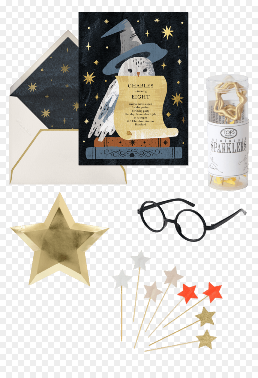 Wizard Birthday Party Invitation And Supplies - Construction Paper, HD Png Download - birthday crackers png