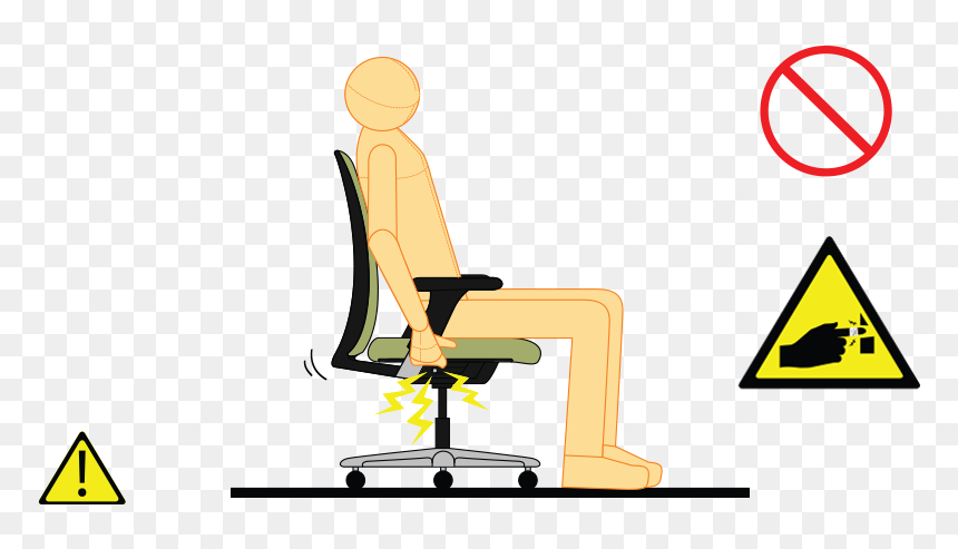 Please Don"t Put Your Fingers Into The Gaps Of Revolving - Do Not Stand On Chair Office, HD Png Download - revolving chair png