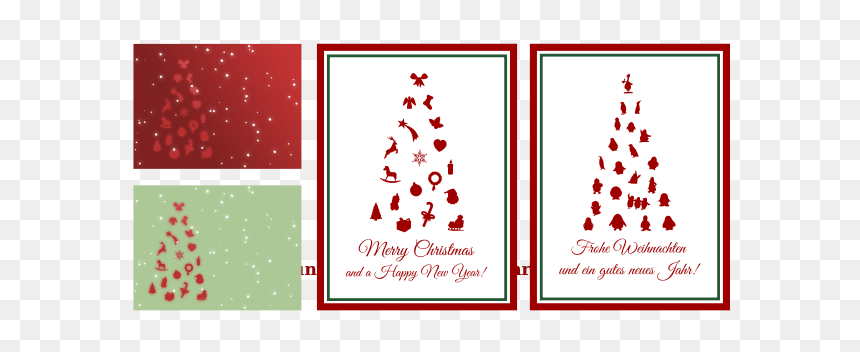 Vector Image Of Set Of Christmas Cards In English And - כרטיסי ברכה לחג המולד, HD Png Download - christmas cards png