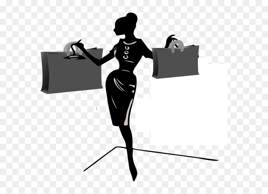 Transparent Woman Vector Png - Shopping Cliparts, Png Download - lady clipart png