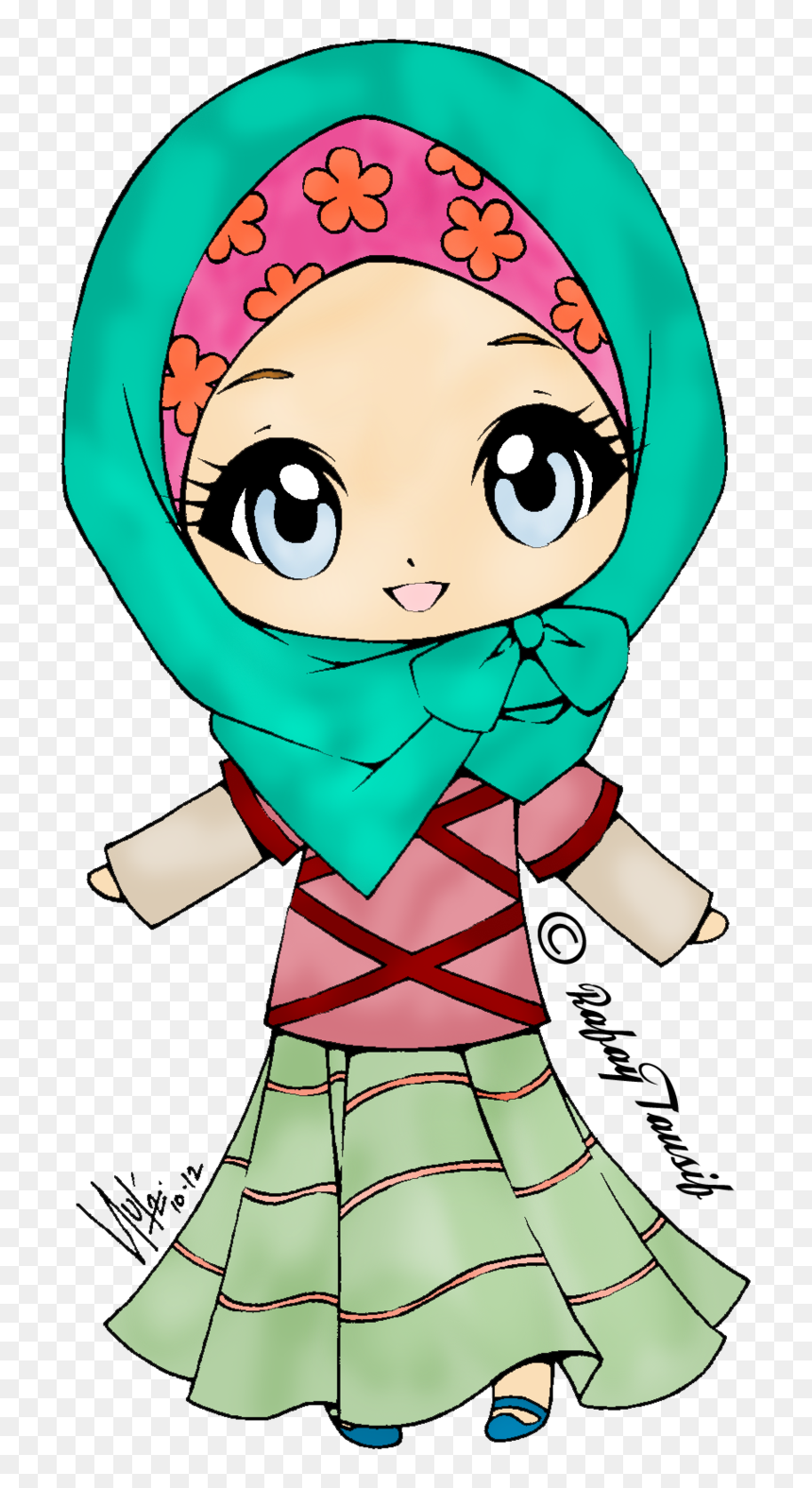 Anime Clipart Lady Free Collection - Muslimah Girl Clipart, HD Png Download - lady clipart png