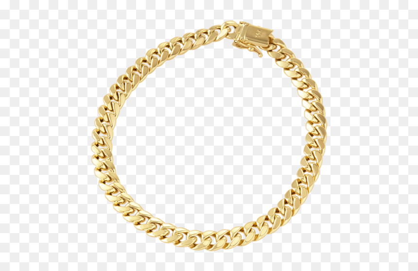 14k Hollow Miami Cuban Link Bracelet - Bracelet, HD Png Download - cuban link png