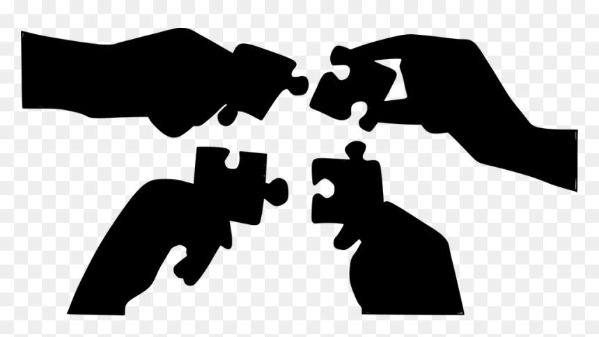 Silhouette Joining Together Puzzle - Joining Puzzle Png, Transparent Png - joining hands png