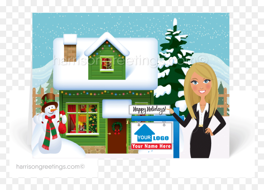 Holiday Realtor Christmas Greeting Cards [37017] - Cartoon, HD Png Download - christmas cards png