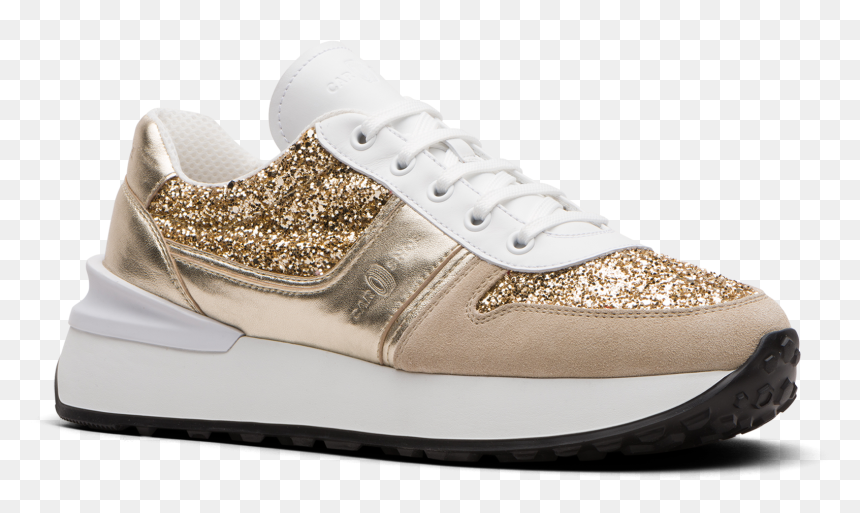 Suede And Glitter Sneaker Grays/browns - Walking Shoe, HD Png Download - female shoes png