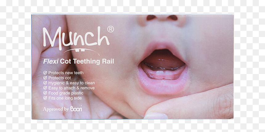 Munch Cot Teething Rail Flexi Clear - Tongue, HD Png Download - long tongue png