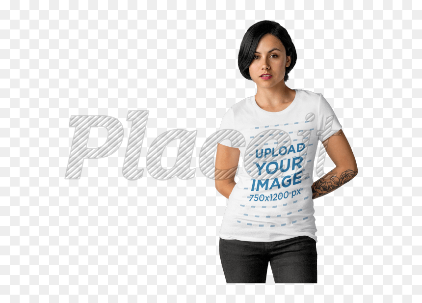 Transparent Tshirt Woman - Women With Tee Shirt Png, Png Download - ladies kurti png