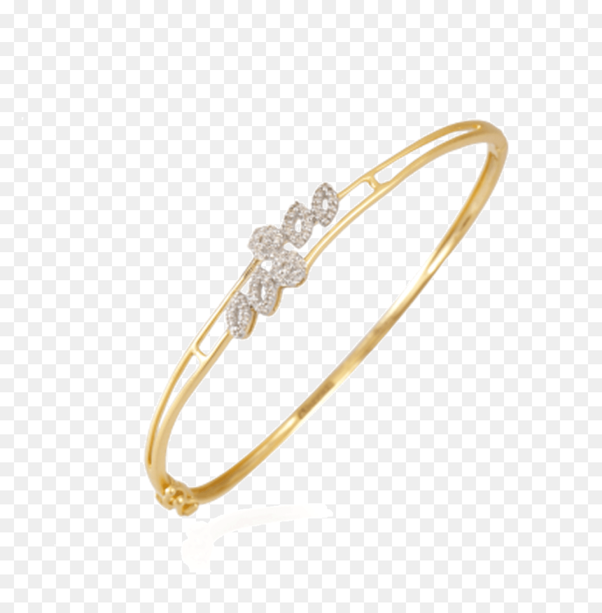 18kt Yellow Gold And Diamond Bangle For Women - Gold Diamond Bracelets Pc Chandra, HD Png Download - diamond bangles png