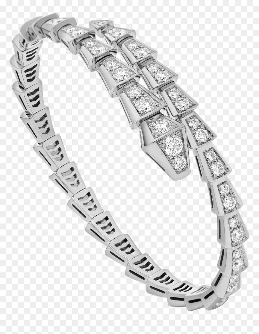 Diamond Bvlgari Serpenti Bracelet, HD Png Download - diamond bangles png