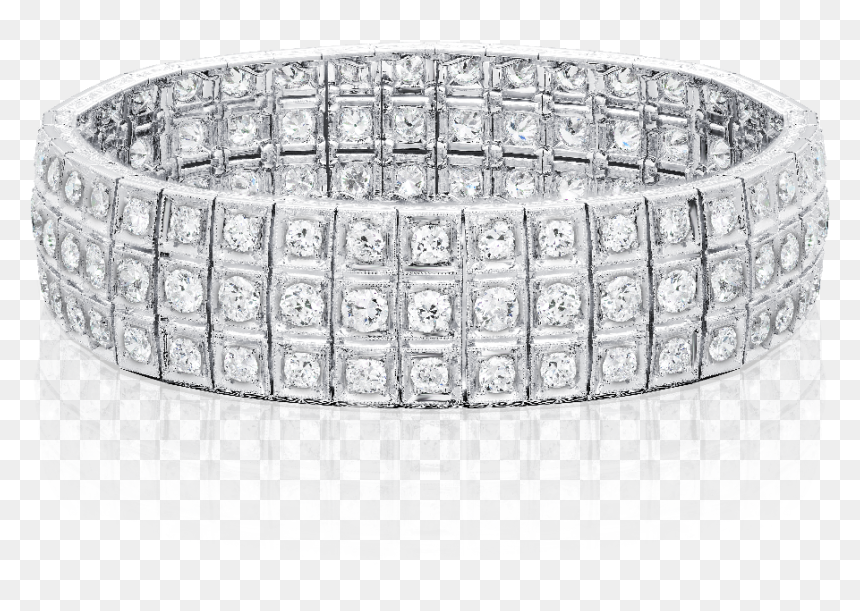 Three Row Old Cut Diamond Bracelet - Bangle, HD Png Download - diamond bangles png