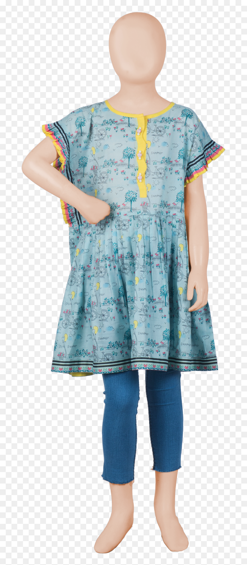 Kaa-01046 Printed Kurti - Plaid, HD Png Download - ladies kurti png
