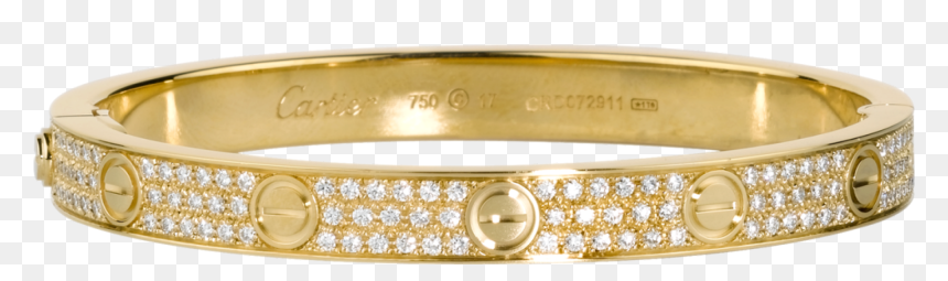 Cartier Full Diamond Love Bracelet, HD Png Download - diamond bangles png