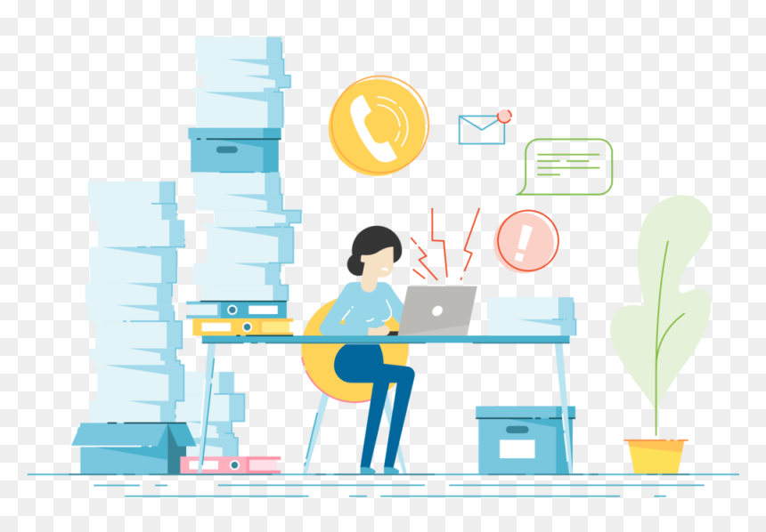 Stressed-worker - Illustration, HD Png Download - under contract png