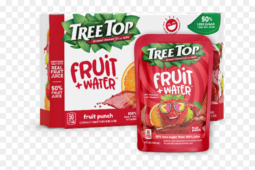 Fruit Plus Water Fruit Punch Pouch - Tree Top Apple Juice, HD Png Download - fruit punch png