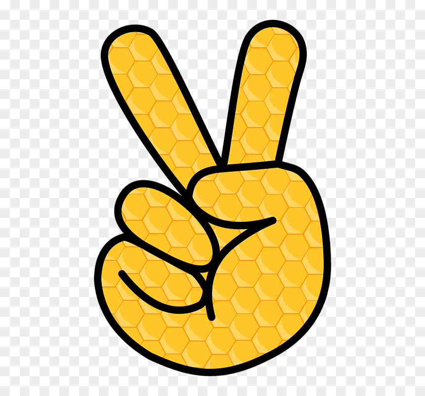 Fingers, Captured, Polygons, Peace, Diapers, All Good - Peace Sign Fingers Clipart, HD Png Download - bien png