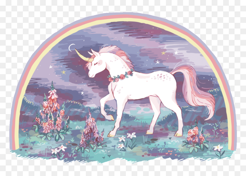 Painted Fairy White Horse Pattern - Unicorn, HD Png Download - unicornios png