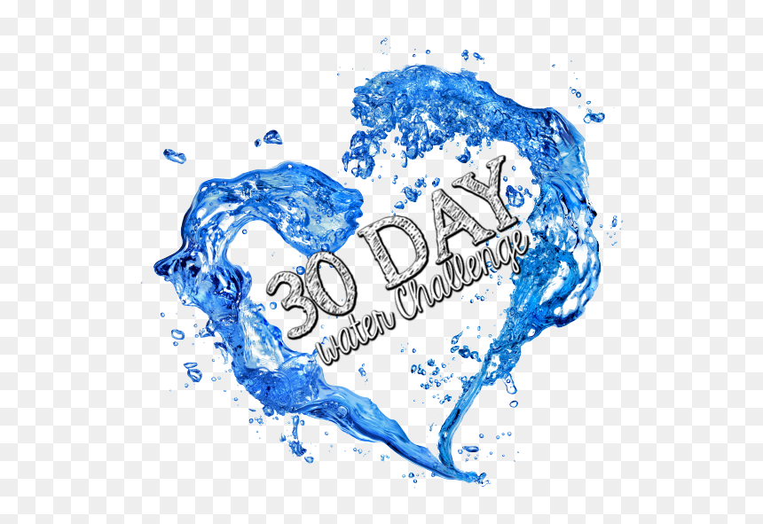 Water In Heart Shape, HD Png Download - vaso de agua png