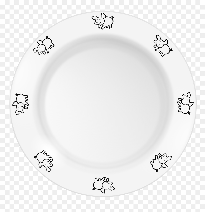 Plate With Pig Pattern Clip Arts - Plate, HD Png Download - platter png