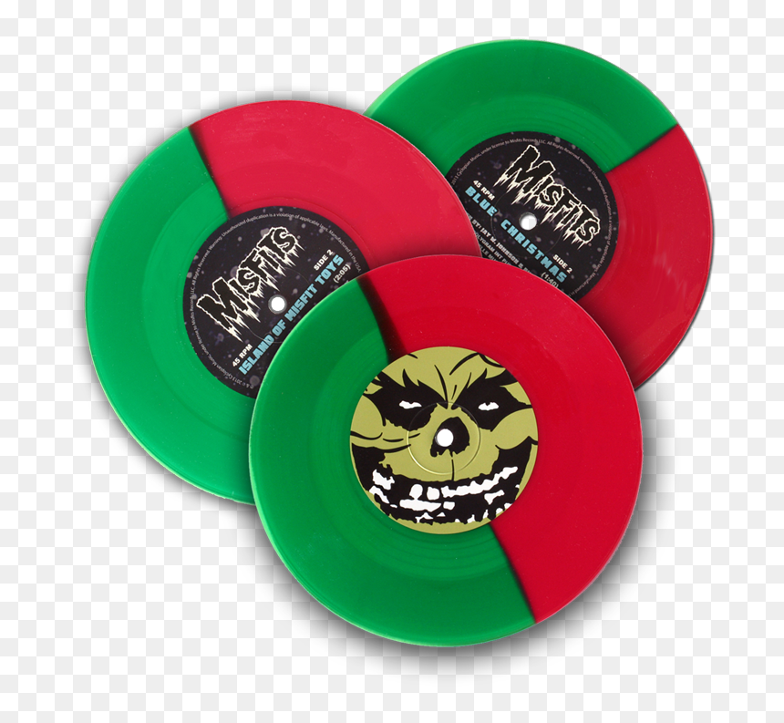 Ltd Ed Red/green Split Variant Set - Horror Xmass Misfits Vinyl, HD Png Download - misfits png