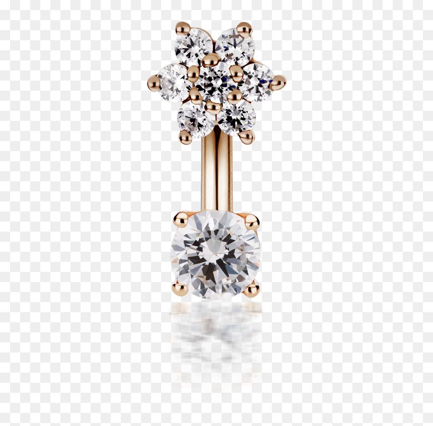 Flower And Solitaire Rook Cubic Zirconia Barbell Rook - 4.5 Mm Cubic Zirconia Flower And 3mm Cubic Zirconia, HD Png Download - rook png