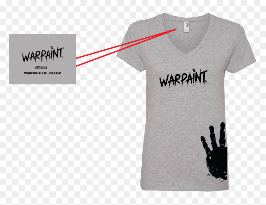 Ladies V-neck War Paint - Active Shirt, HD Png Download - war paint png