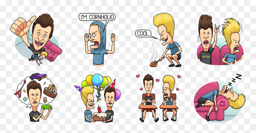 Beavis And Butt Head Telegram Stickers On Behance Stickers - Beavis & Butt Head Sticker, HD Png Download - beavis png