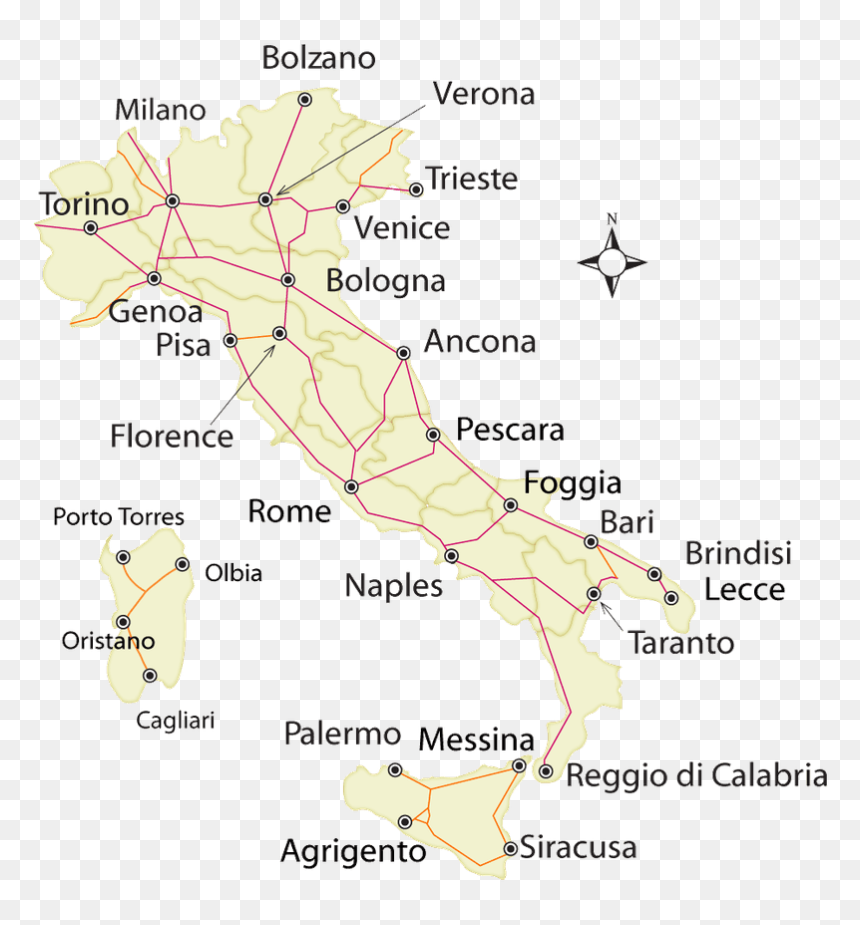 Map, HD Png Download - italy map png