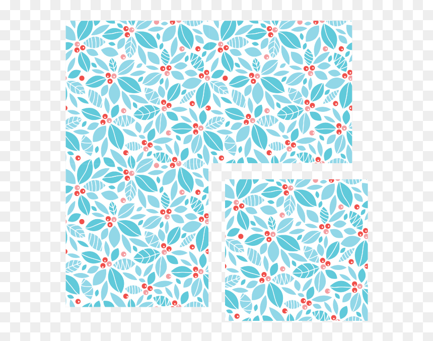 Flat Piece Of Floral Wrapping Paper In A Repeating - Christmas Holly Patterns Free, HD Png Download - wrapping paper png