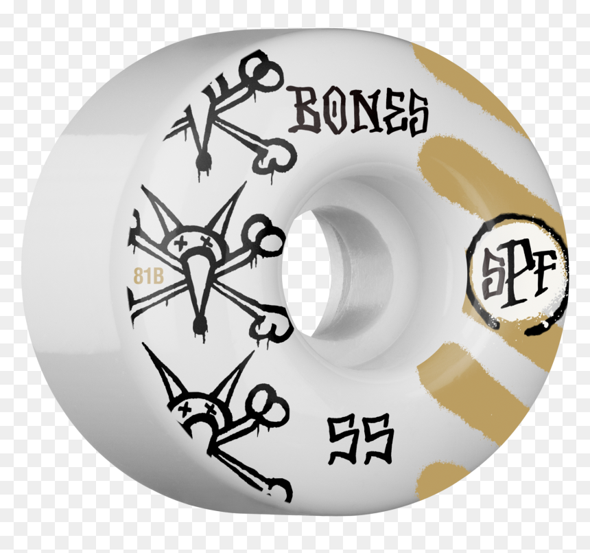 Bones Wheels Spf War Paint 55mm 81b White/gold Skateboard - Bones Wheels Spf, HD Png Download - war paint png