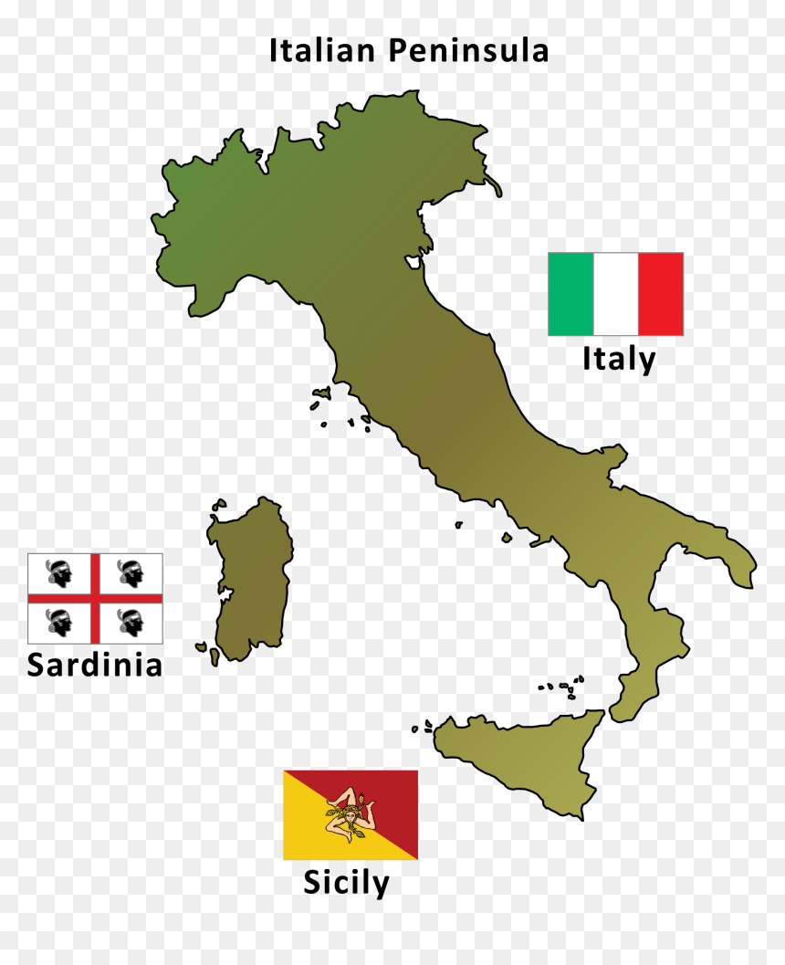 Italian Peninsula Clip Arts - Italian Peninsula, HD Png Download - italy map png