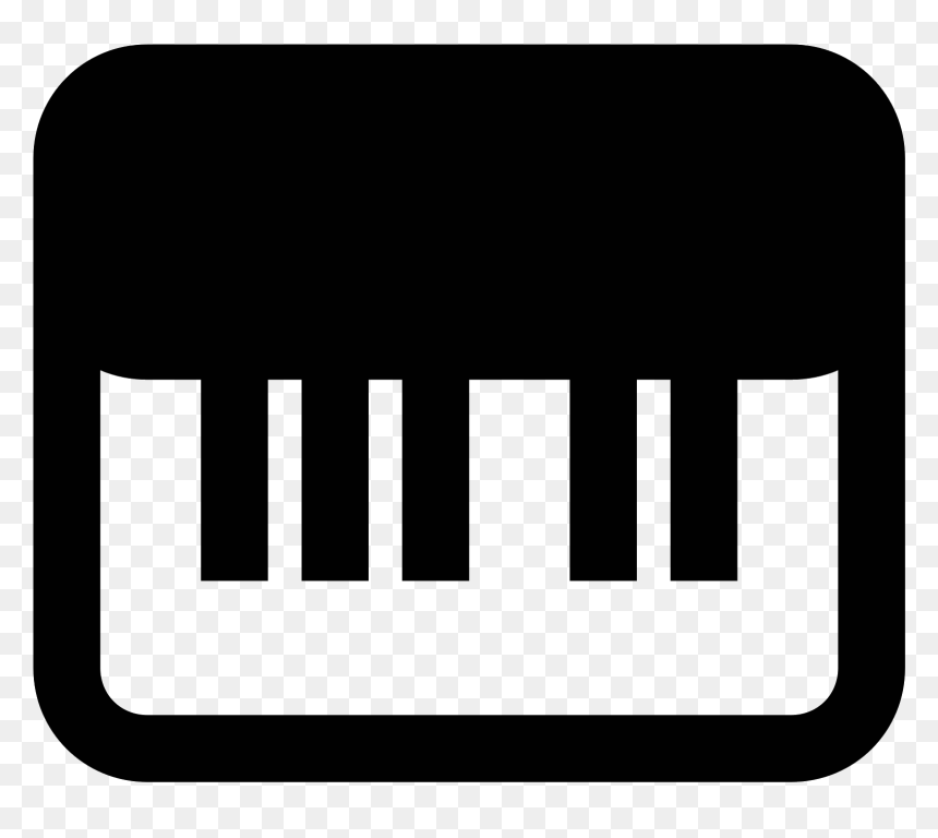 This Particular Icon Features A Rectangle With A Black - Piano Logo Png, Transparent Png - teclado png