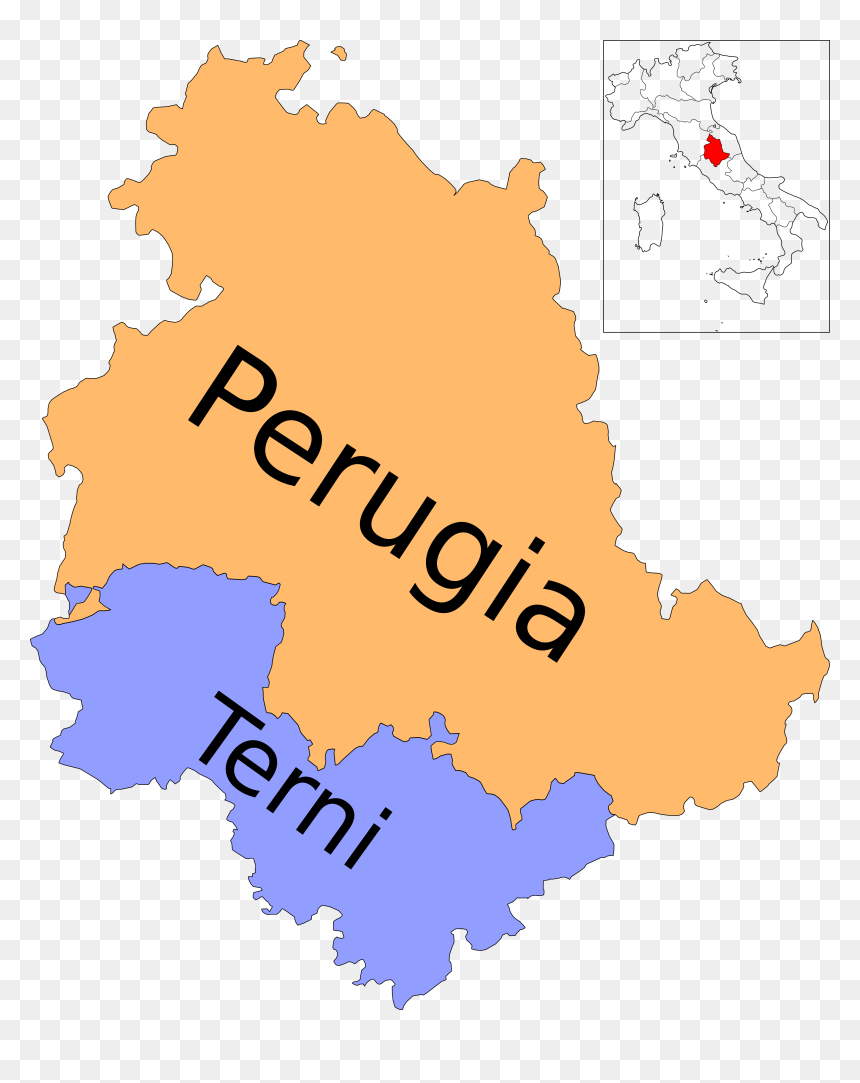 Region Umbria, HD Png Download - italy map png